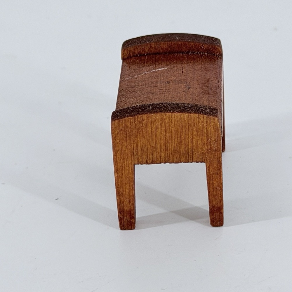 Vintage Wooden Dollhouse Baby Grand Piano & Bench Miniature Furniture Set - Picture 12 of 16